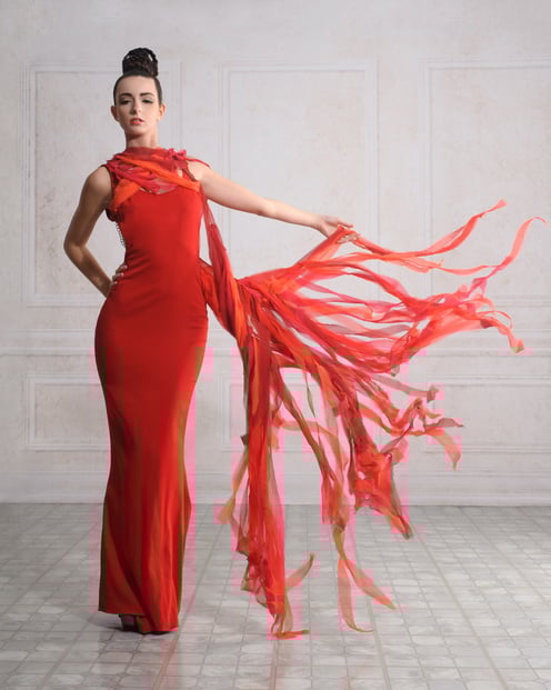 Woman in Red Gown